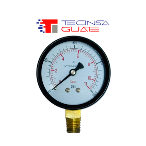 Manometro Vertical Rs Cartula 2.5" 0-160 Psi Caja Hn Rosca Bronce Npt 1/4