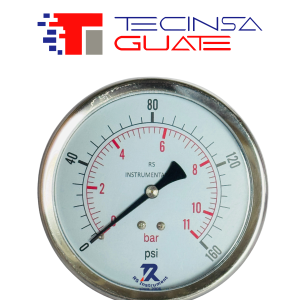Manometro Horizontal Rs Cartula 4" 0-160 Psi Full Inox Rosca Npt 1/4