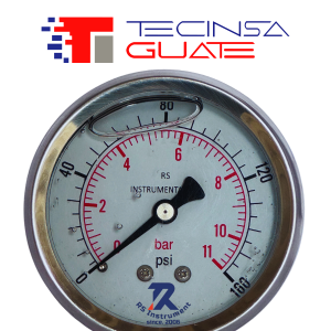 Manometro Horizontal Rs Cartula 2.5" 0-160 Psi Full Inox Rosca Npt 1/4