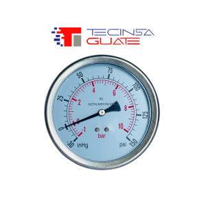 Manovacuometro Horizontal Rs Caratula 4" -30-150 Caja Inox Rosca Bronce Npt 1/4