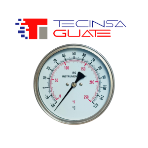 Termometro Rs -20 A 120 &deg;C Caratula De 4" Rosca Npt 1/2 Vastago 8" Fijo